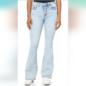 True Religion Charlie Light Blue High Rise Vintage Flare Jeans Size 25